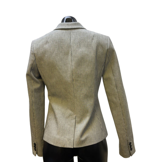 NWT Banana Republic Classic Fit Striped Jacket Gray & White Size 2