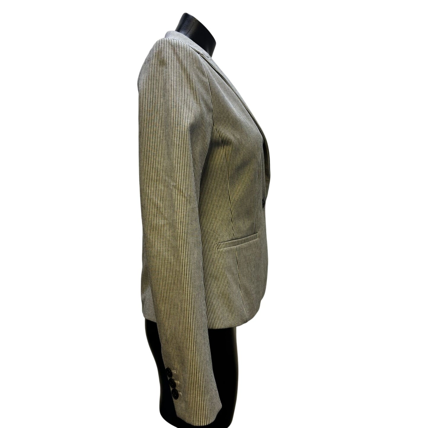 NWT Banana Republic Classic Fit Striped Jacket Gray & White Size 2
