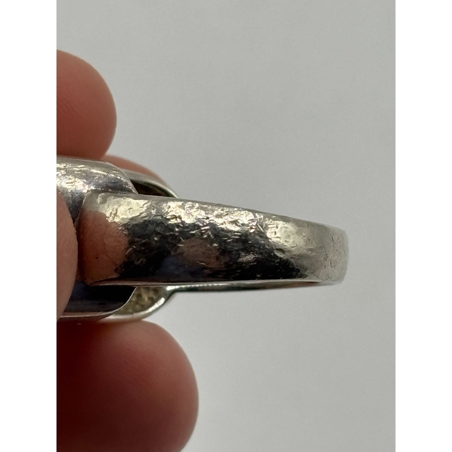 Vintage Sterling Silver 925 Mother Of Pearl Statement Ring 7
