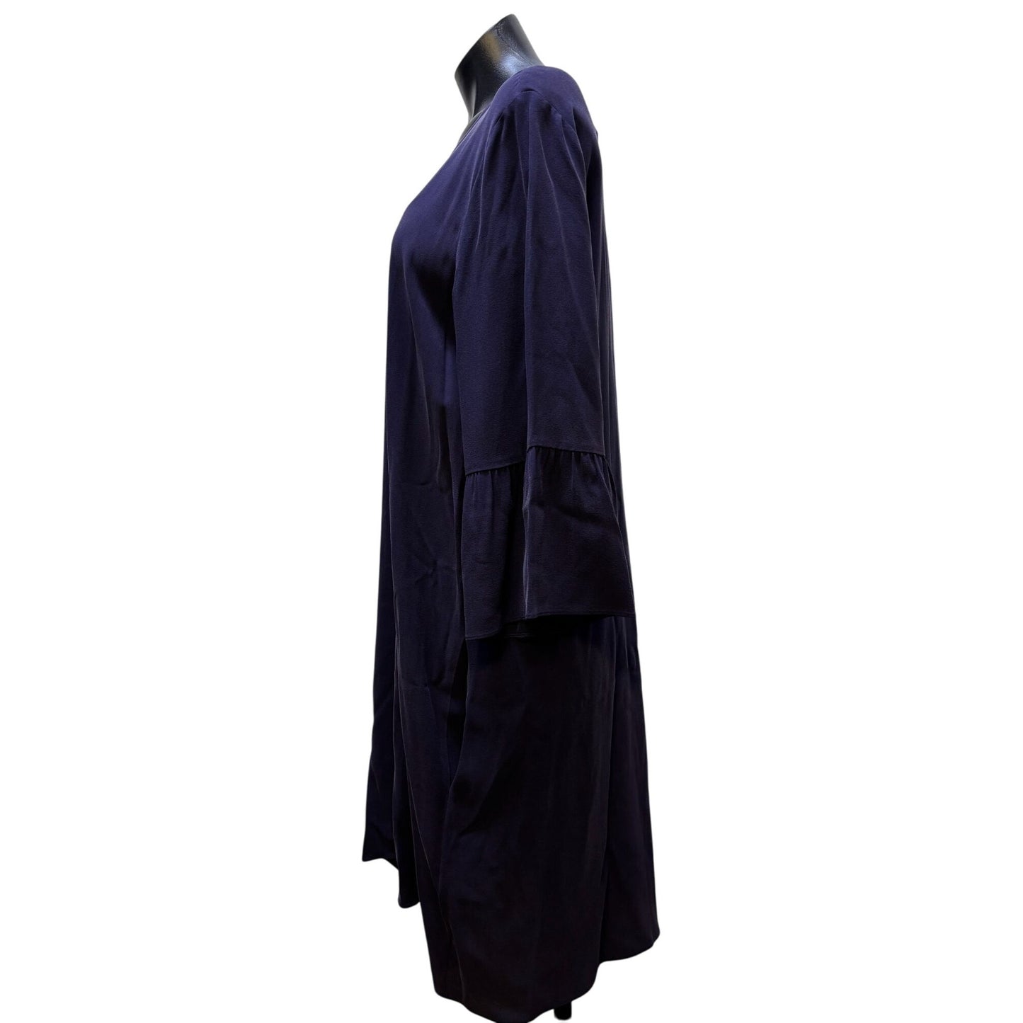 NWT Eileen Fisher Silk Blend Rndk Short Dress Purple L