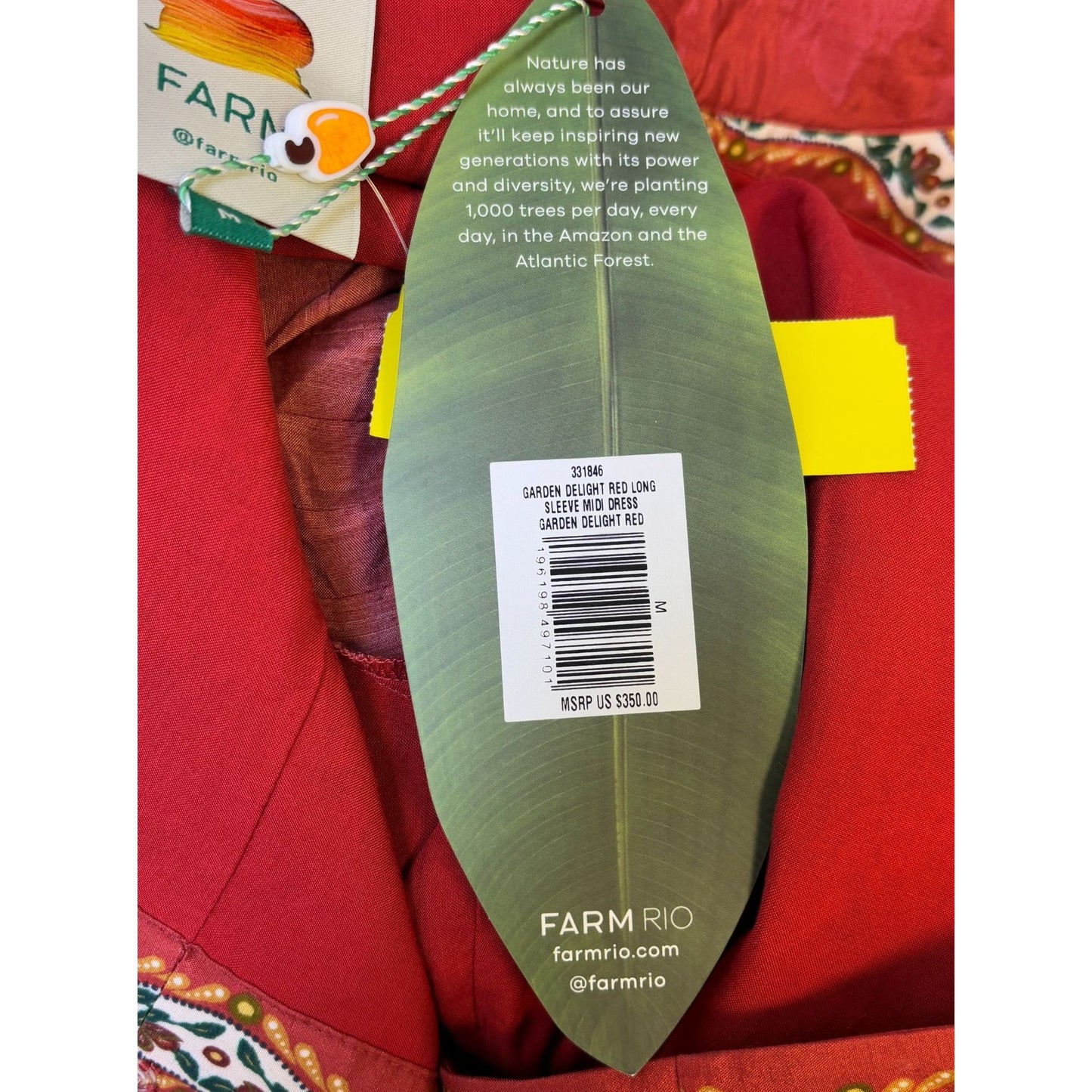 NWT Farm Rio For Anthropologie Red Floral Peasant Maxi Dress M