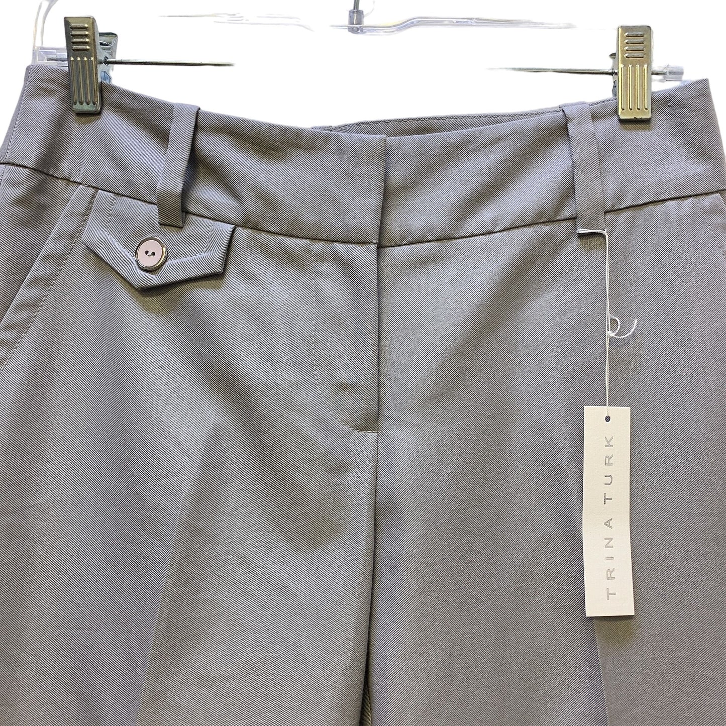 NWT Trina Turk Women's Dress Pants Size 2 Gray Cotton/Polyester Made In California