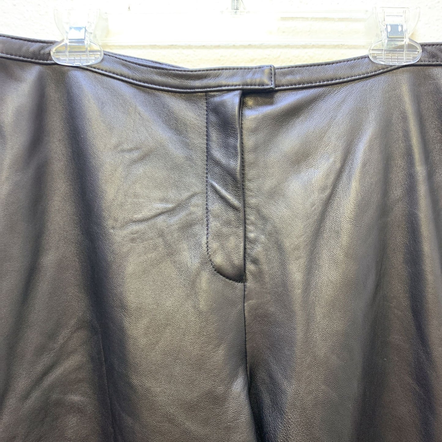St. John Collection by Marie Gray Black Lined Leather Pants Size 14