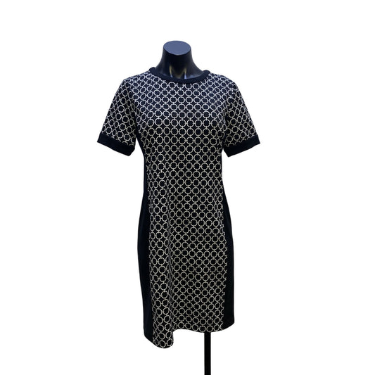 Michael Kors Black & White Print Short Sleeve Dress Size Medium