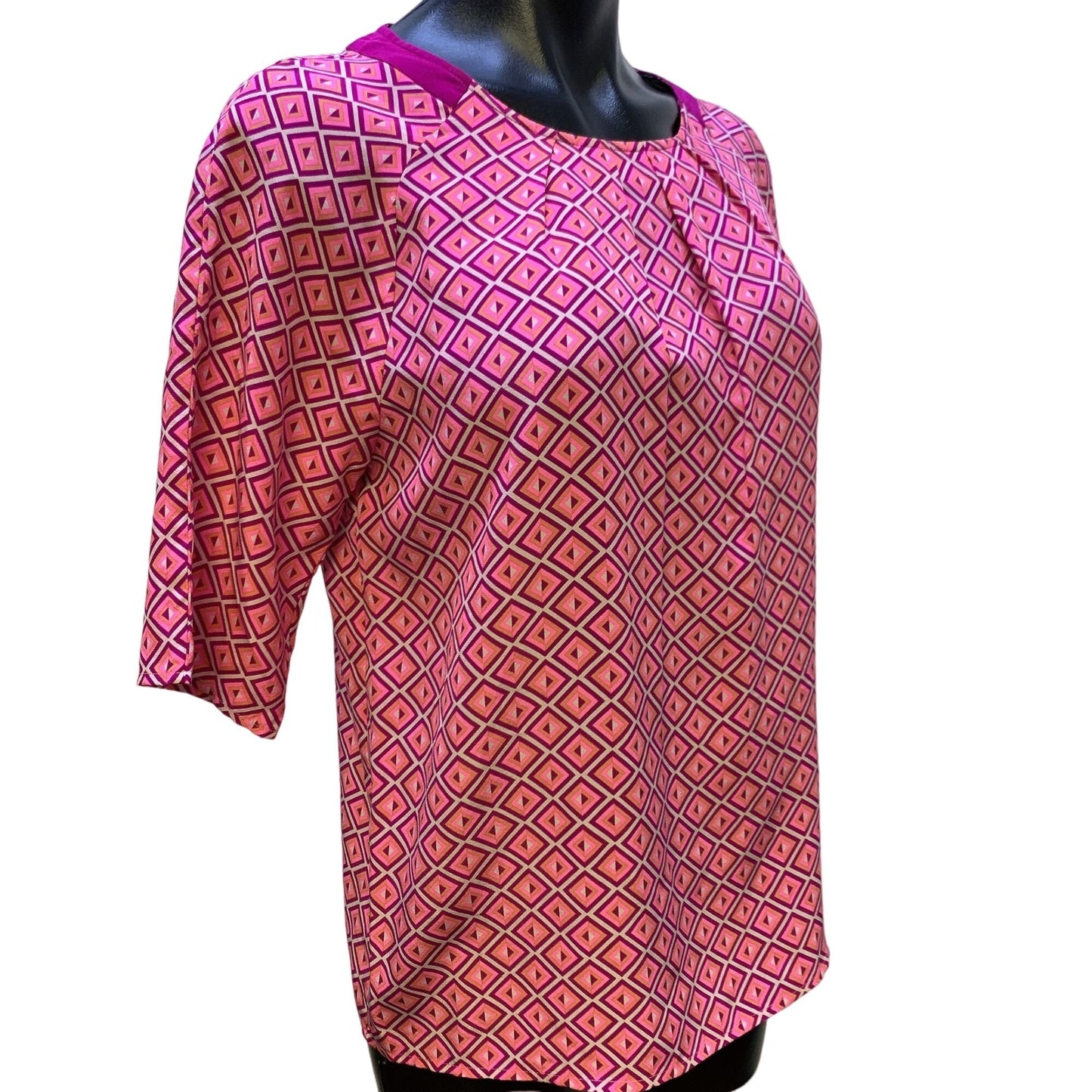 *Ted Baker Pink & Purple Print Blouse Size 1/ Small