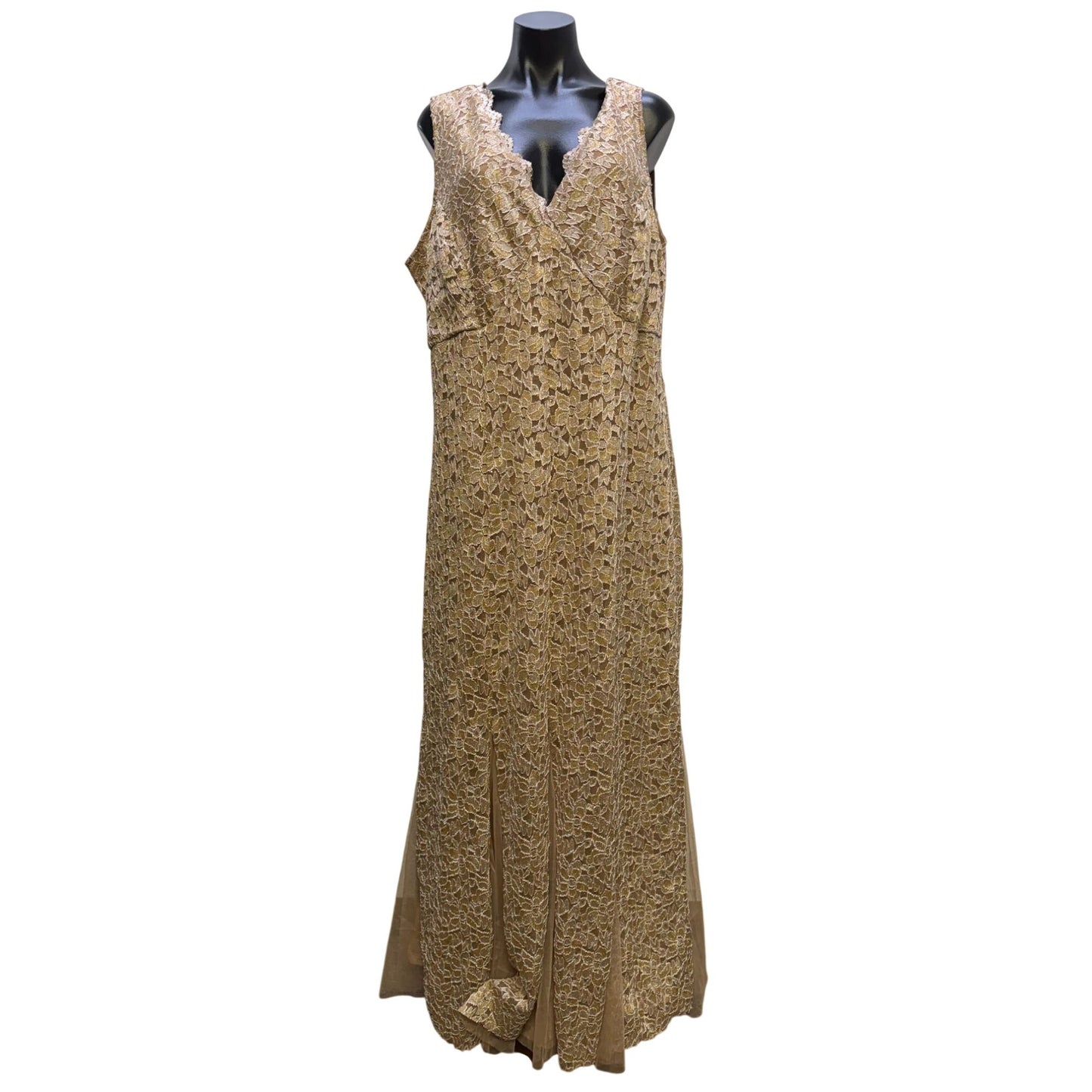 Candelite Gold Lace Gown Dress 2X