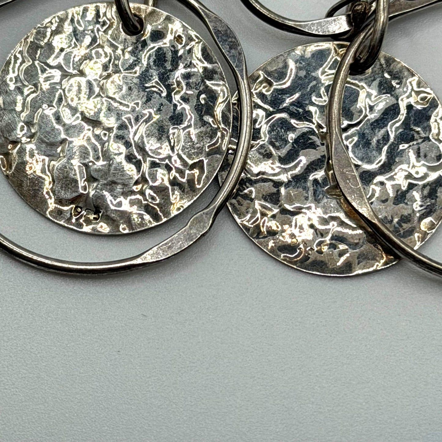 925 Sterling Silver Double Circle Dangle Earrings