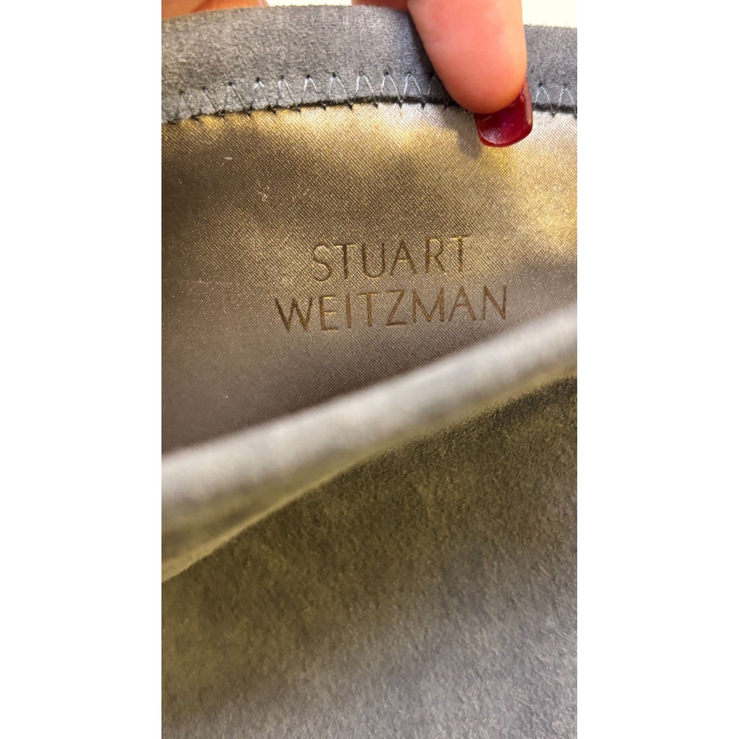 Stuart Weitzman Suede Over-The-Knee Boots Grey With Block Heel & Tie Closure Size 7