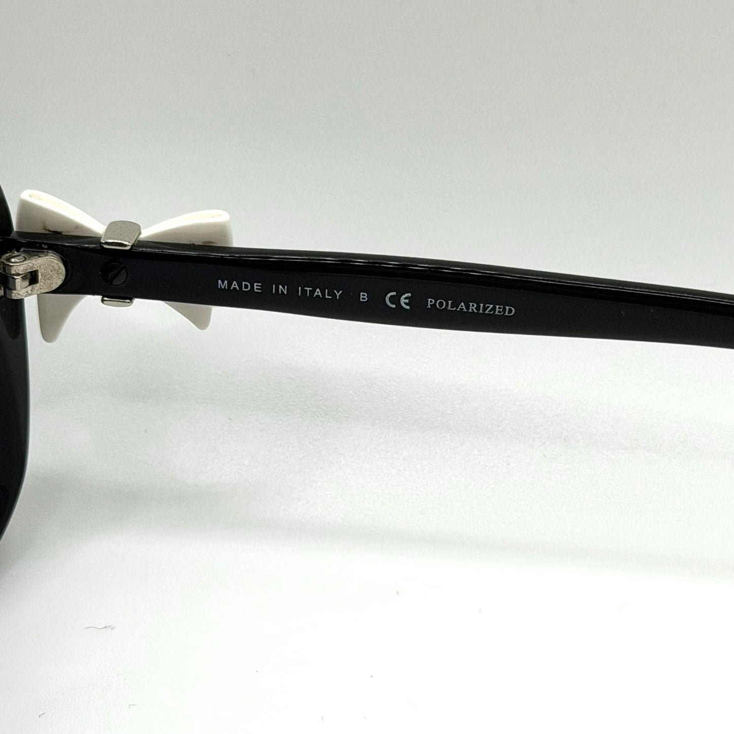 Chanel Ribbon Coco Black Oversized Sunglasses With White Bow Accent