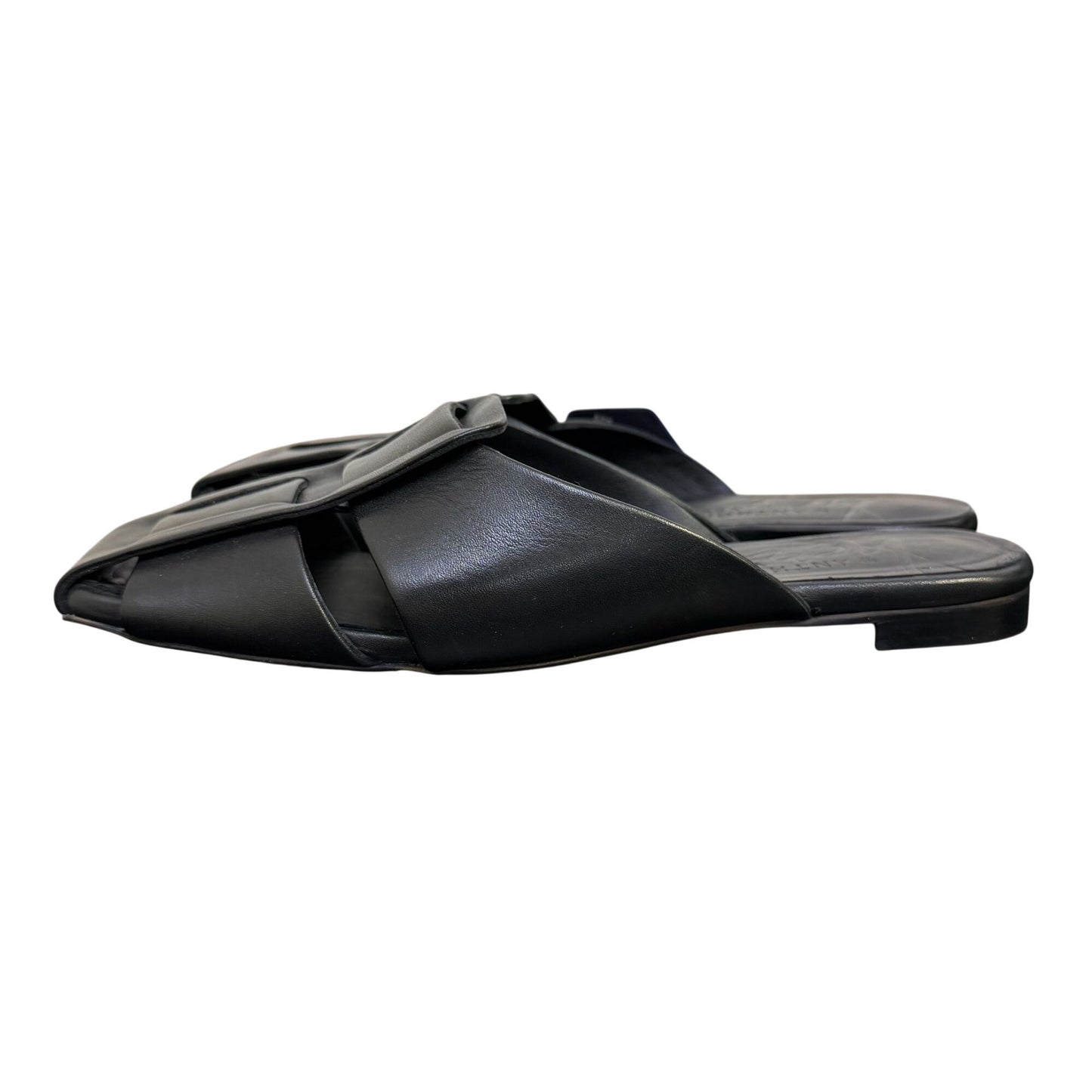 NWT Anthony Veer Black Leather Ortholite Slide Sandals US 8.5