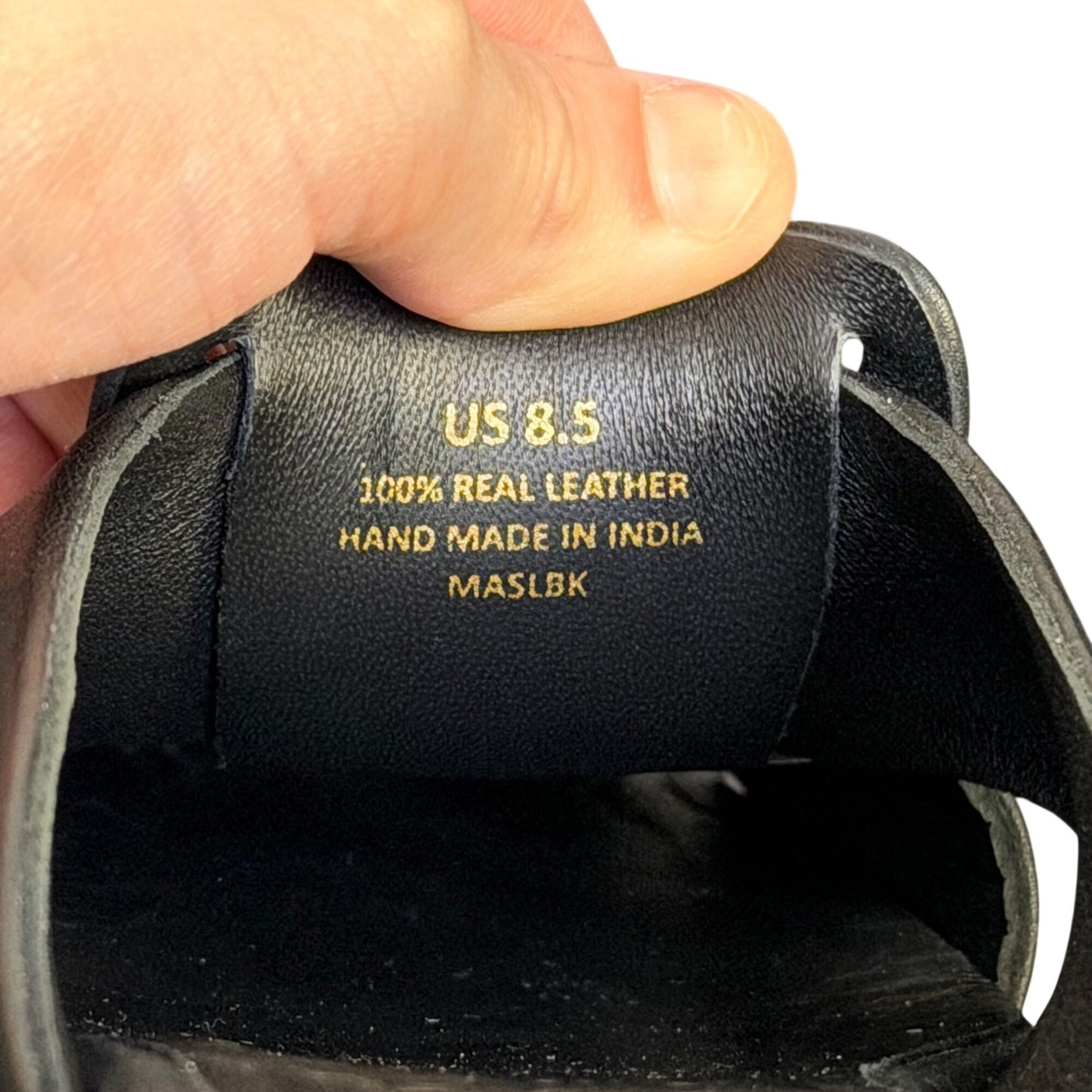 NWT Anthony Veer Black Leather Ortholite Slide Sandals US 8.5