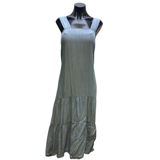 Saks Fifth Avenue  Sleeveless Tiered Midi Dress Light Blue Size M