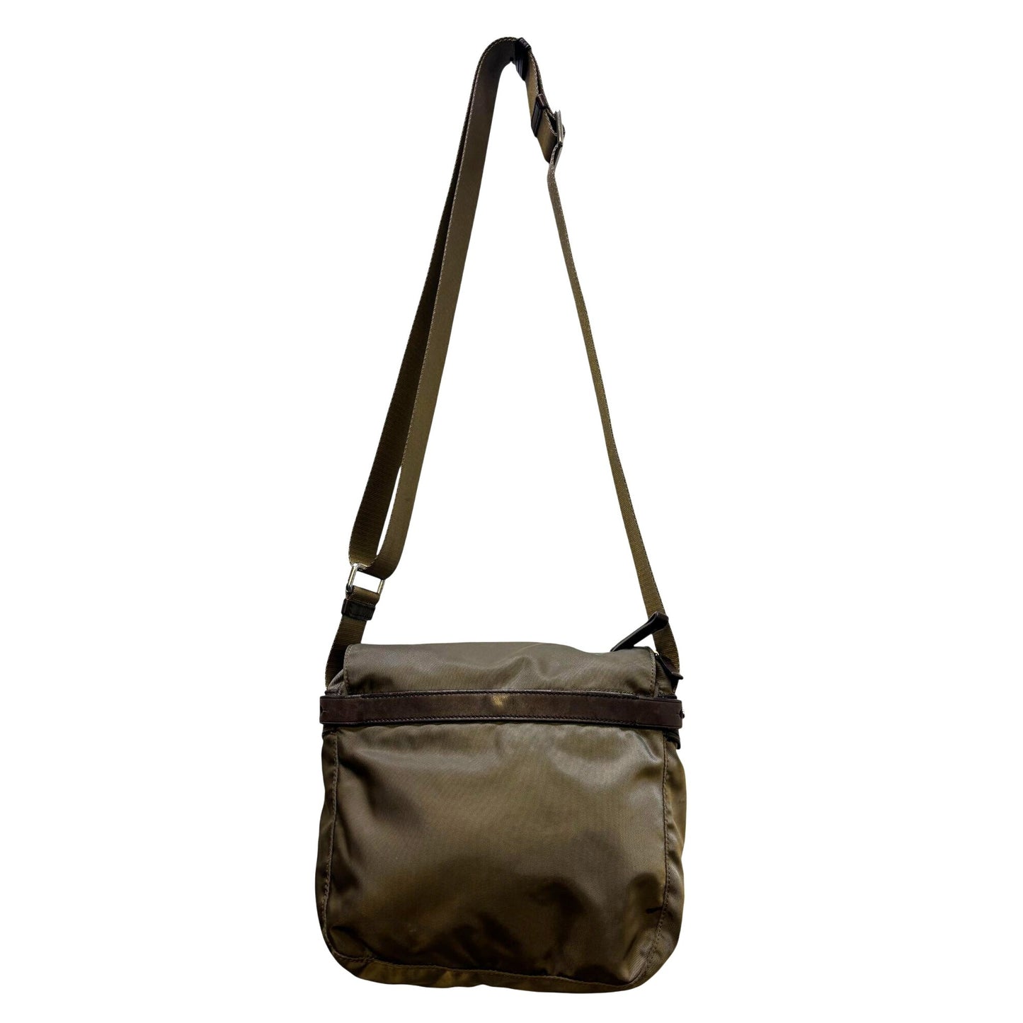 Tumi Khaki Nylon Leather Crossbody Bag