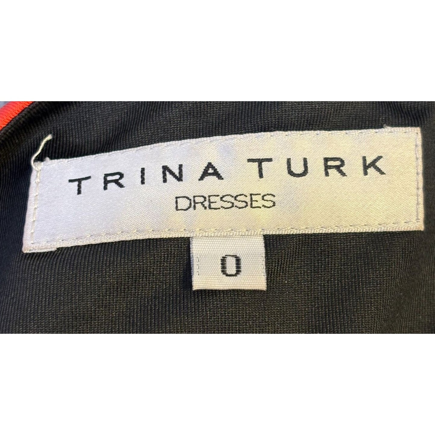 Trina Turk Geometric Print Long Sleeve Dress Red & Black Size 0