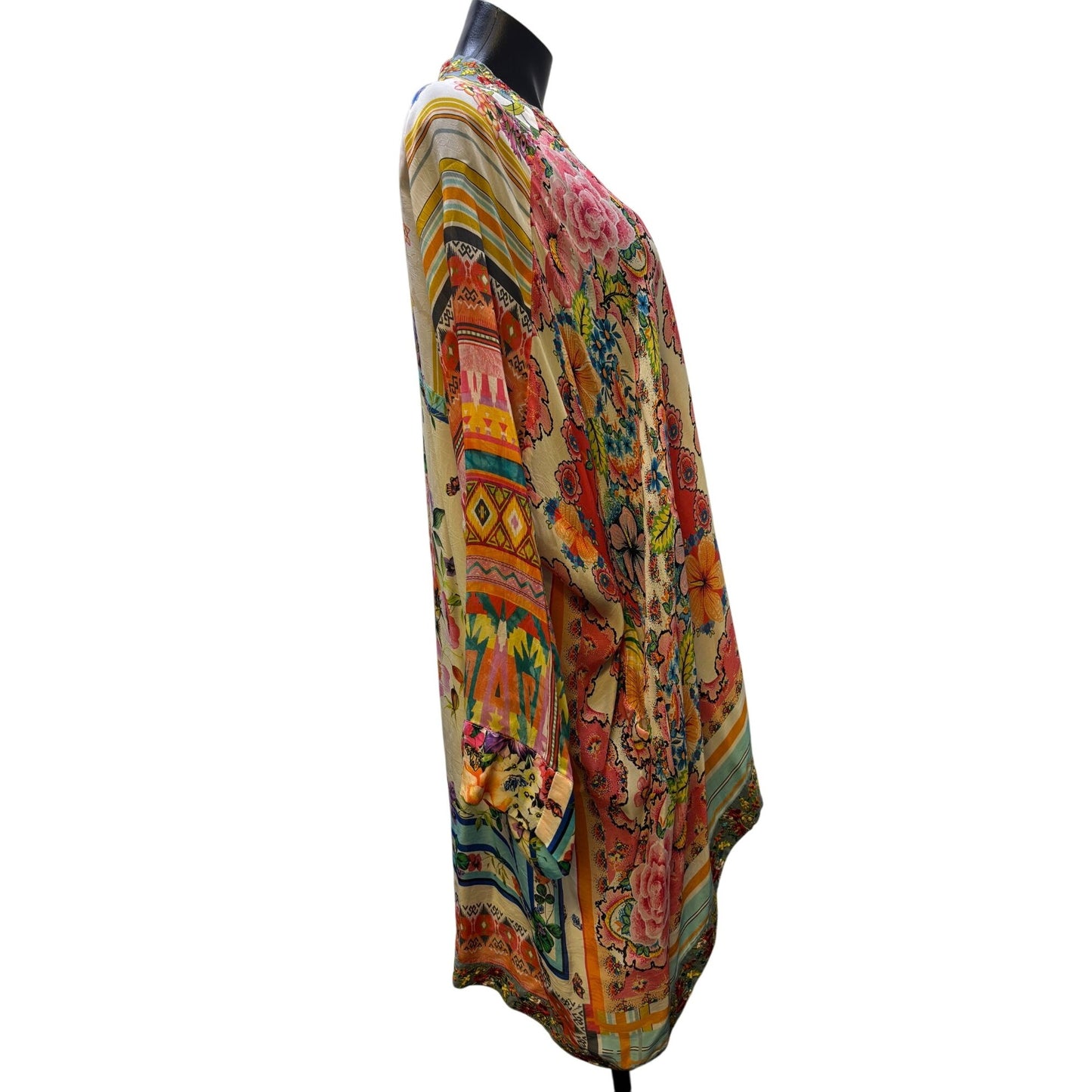 Johnny Was Multicolor Kimono/Cardi Floral Boho Design S