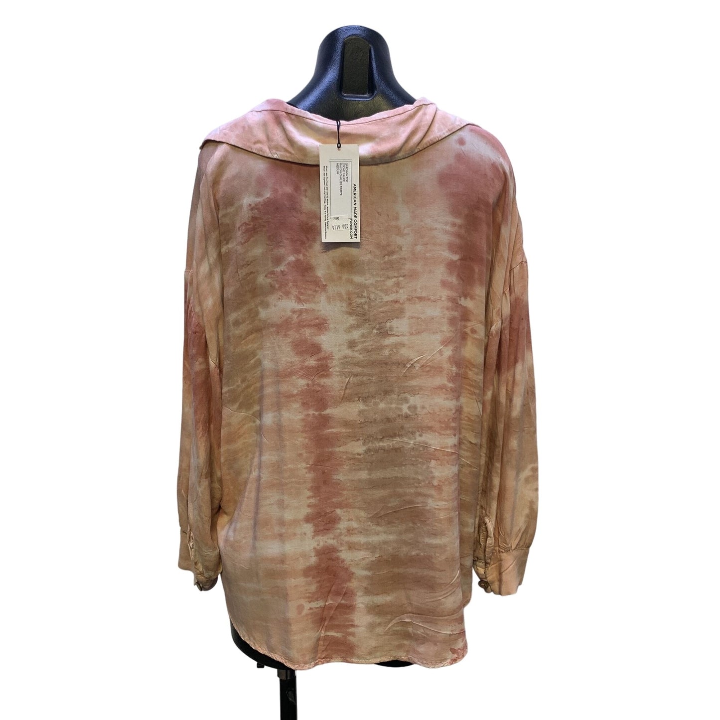 NWT Yana K Sardinia Tie-Dye Long Sleeve Blouse M