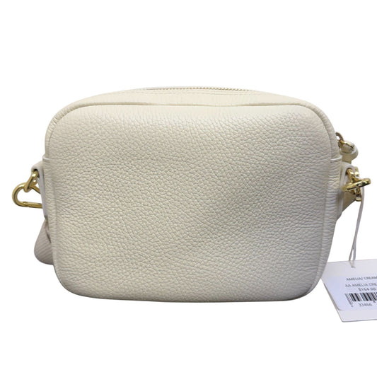 NWT Andre Assous Amelia Cream Leather Crossbody Bag With Adjustable Strap