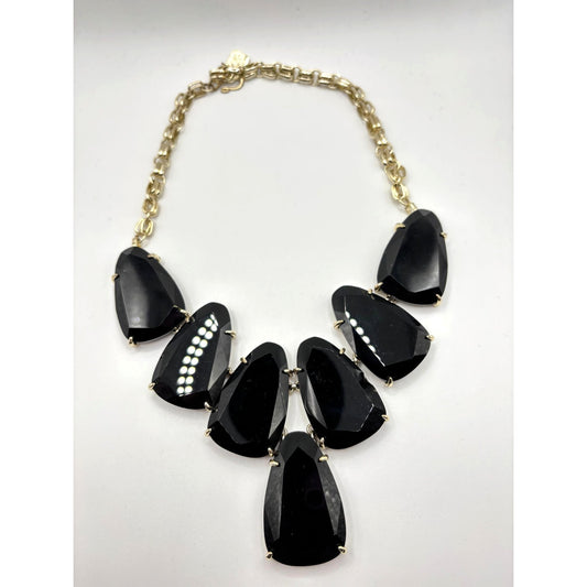 Kendra Scott Marlow Statement Necklace Black & Gold