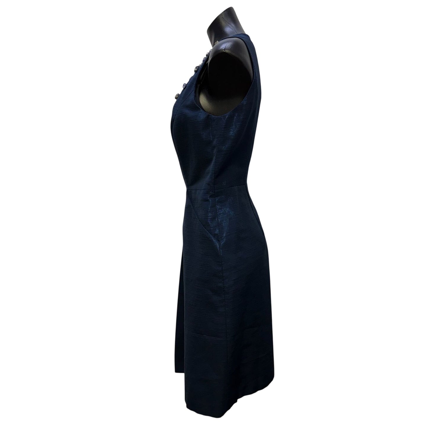 Kay Unger Navy Embellished Sleeveless Dress Size 12