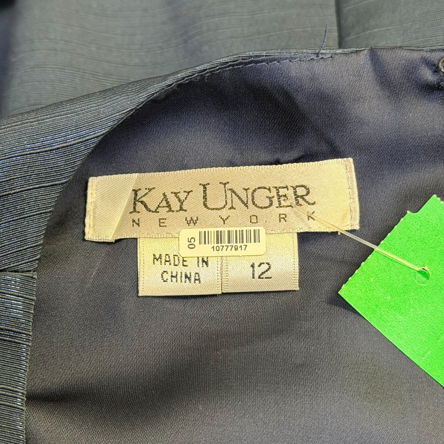 Kay Unger Navy Embellished Sleeveless Dress Size 12