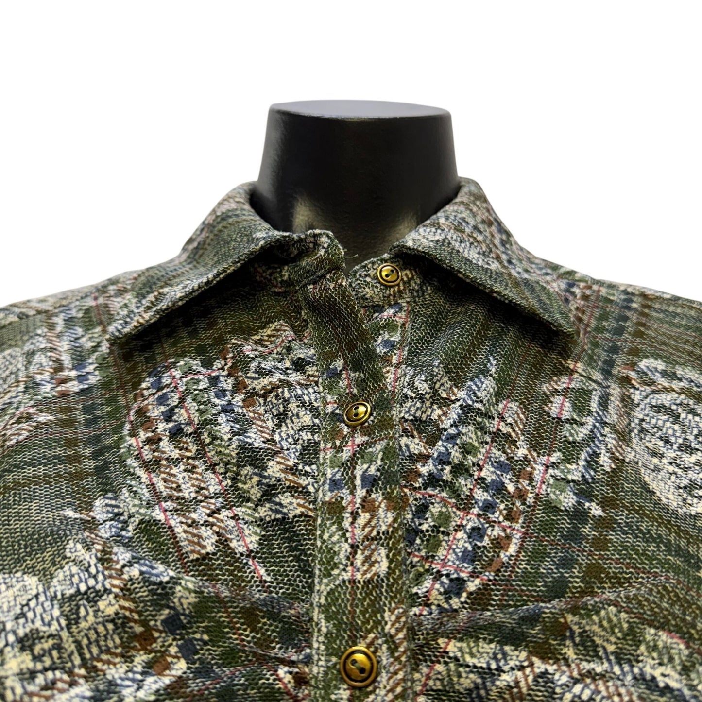 Ramy Brook Green Multi-Patterned Button-Down Blouse S