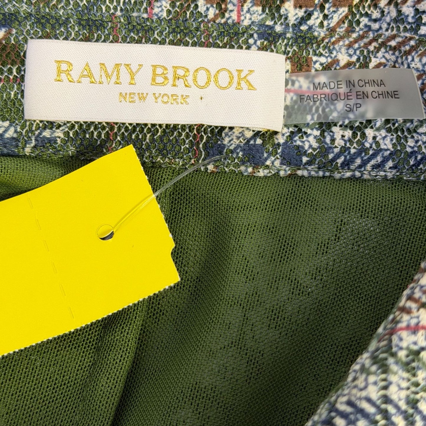 Ramy Brook Green Multi-Patterned Button-Down Blouse S