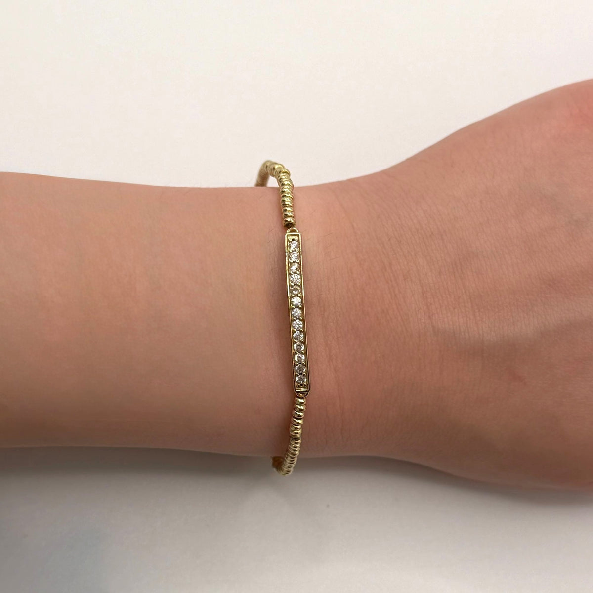 Kendra Scott Addison Gold Stretch Bracelet With Crystal Bar Accent