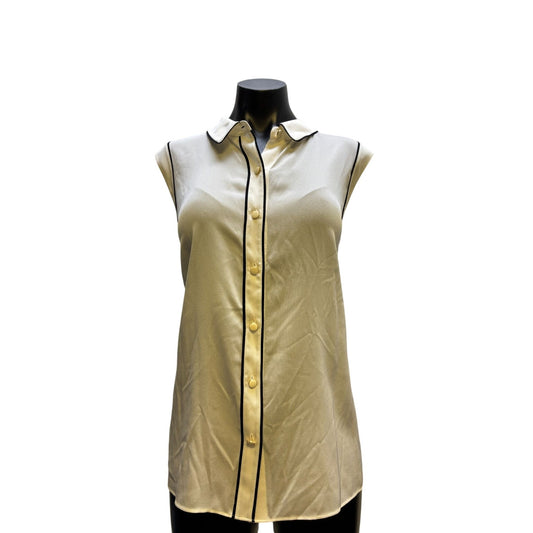 NWT Sleeveless St. John Collection Button-Down Blouse XL