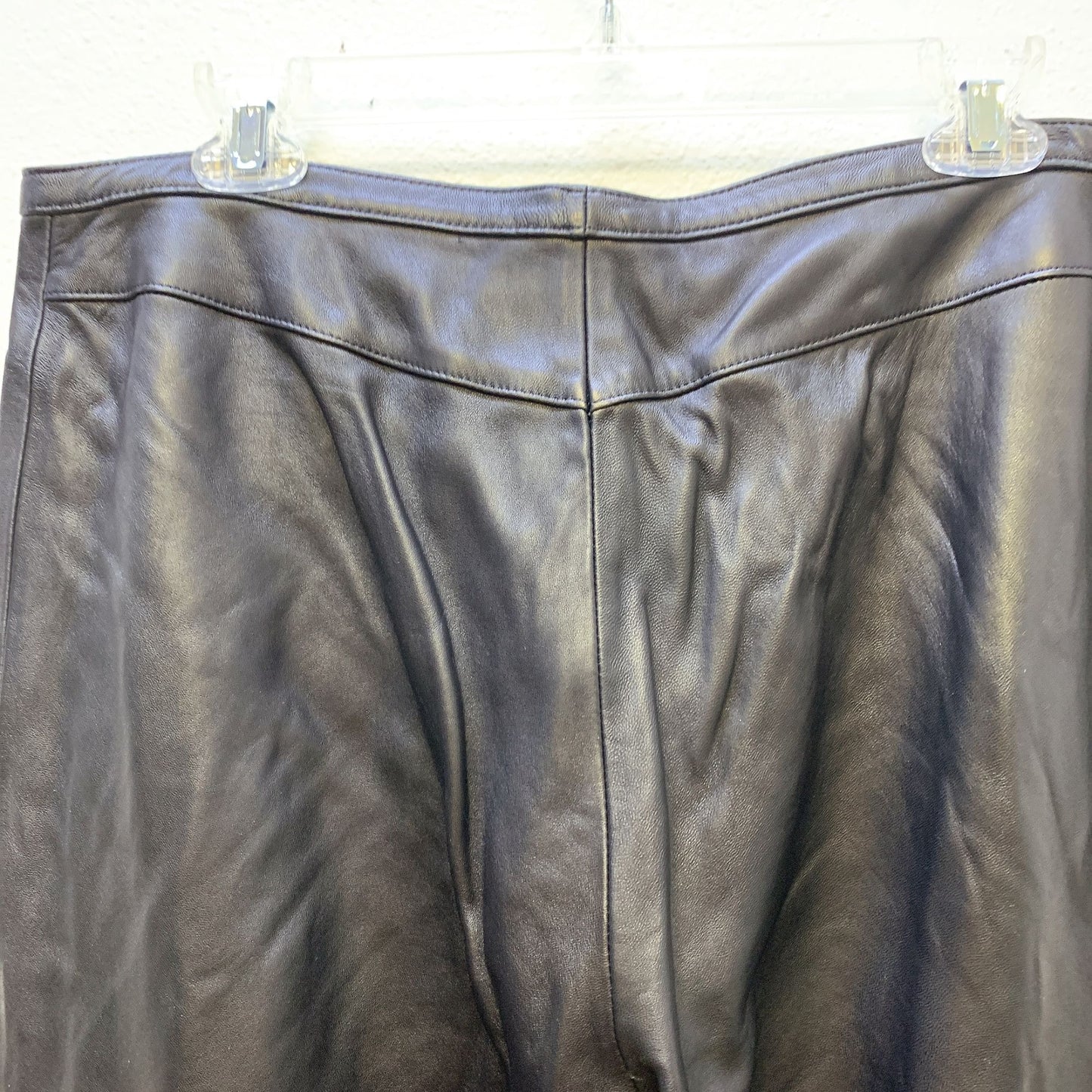 St. John Collection by Marie Gray Black Lined Leather Pants Size 14