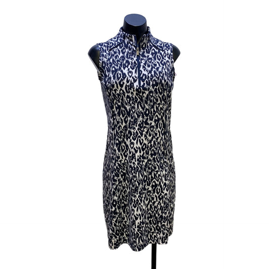 Tail Navy & White Cheetah Print Sleeveless Golf/Tennis Dress Size Small
