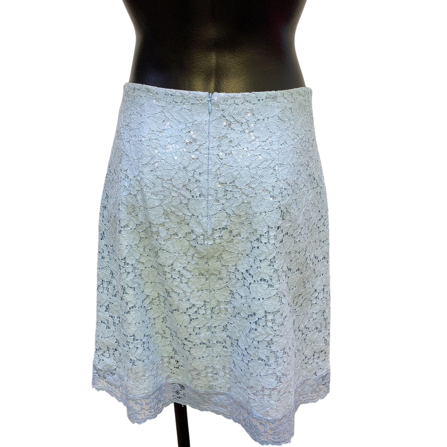 Blugirl Blumarine Light Blue Sparkly Lace Skirt S