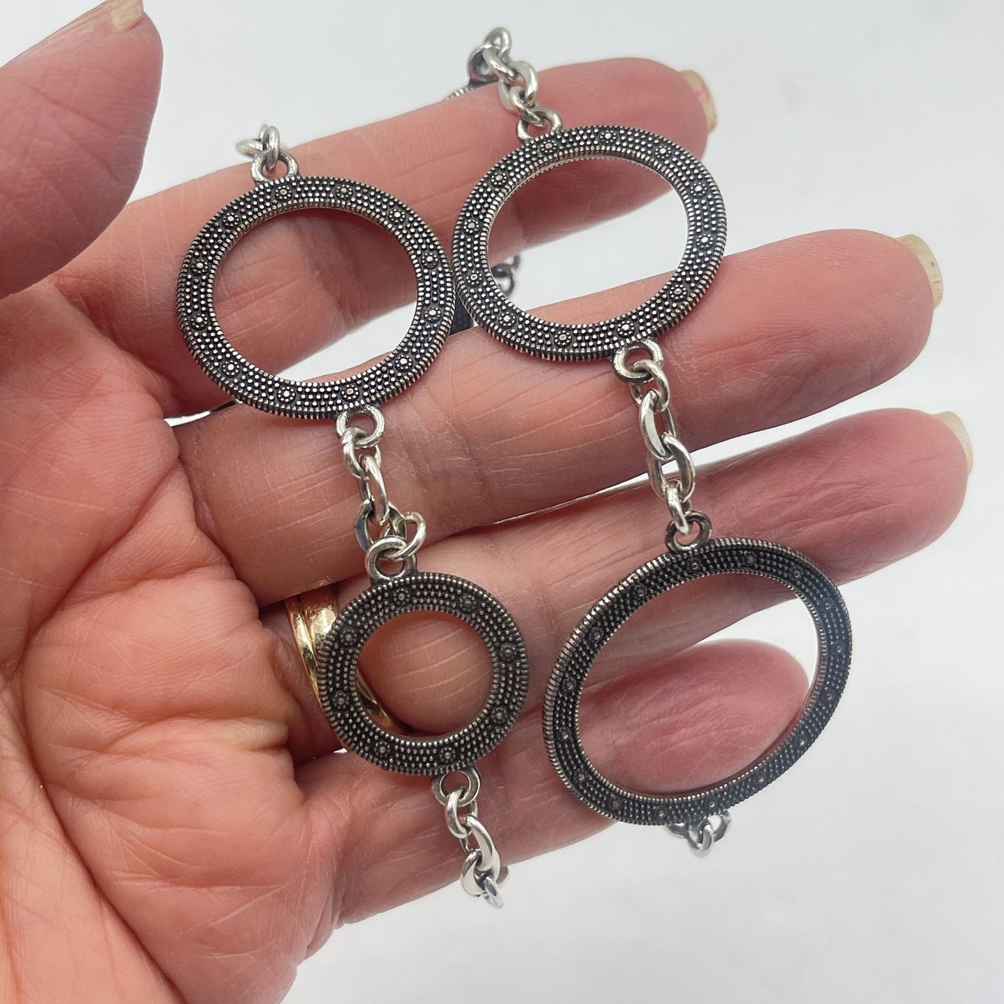 Brighton Silver-Tone Circle Link Toggle Bracelet