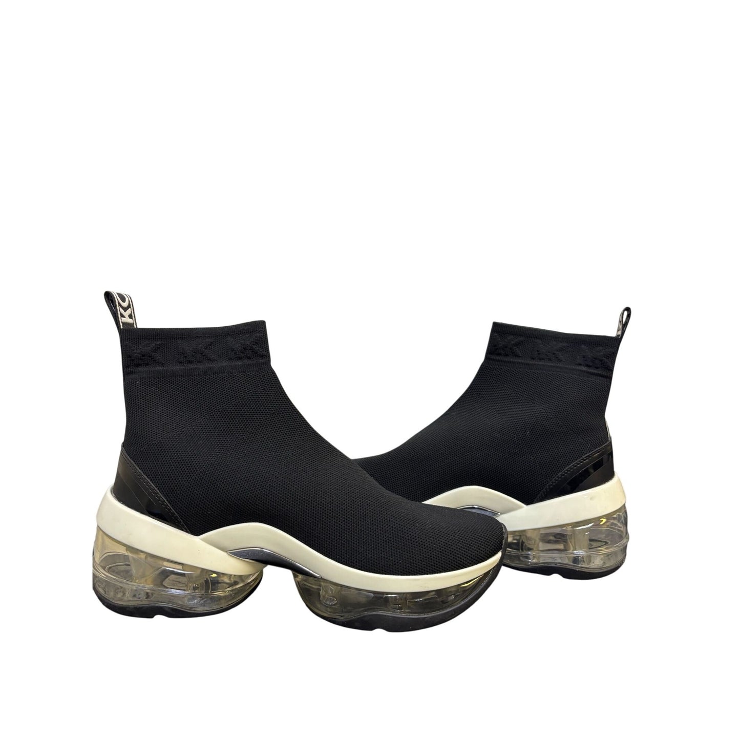 Michael Kors Black & White Slip-On Sock Sneakers  Size 9