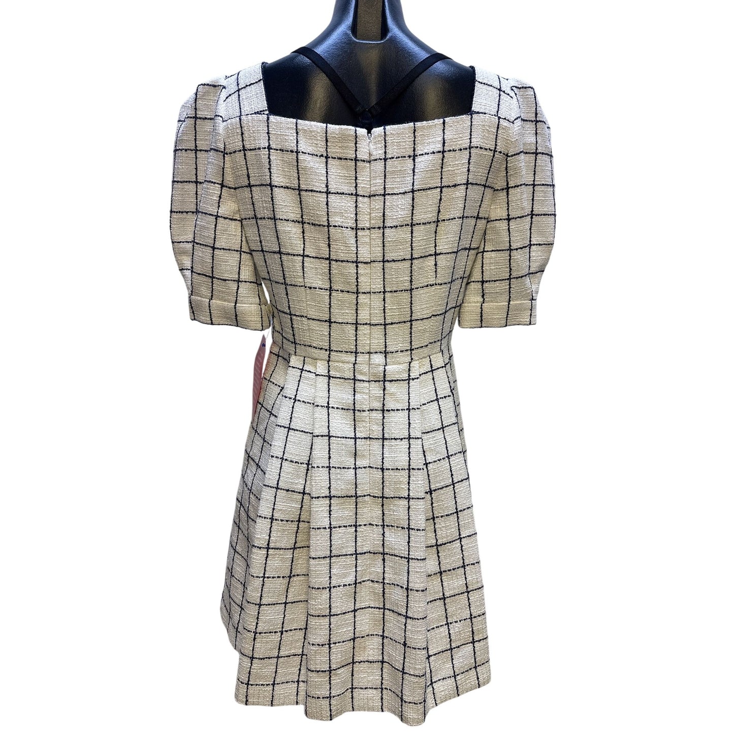 NWT Gal Meets Glam Plaid Puff Sleeve Square Neck Dress w/Buttons Size 6