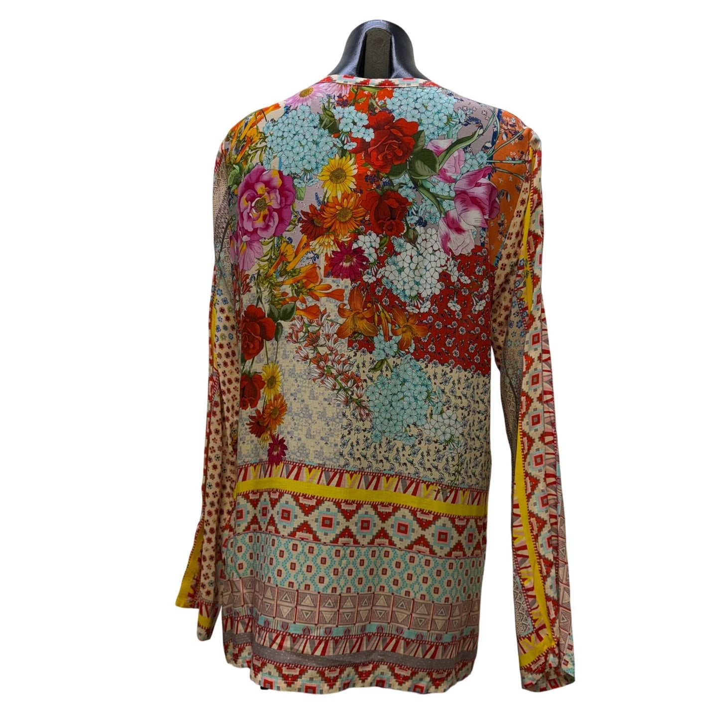 Johnny Was Floral Print Long-Sleeve Blouse Multi-Color Size M