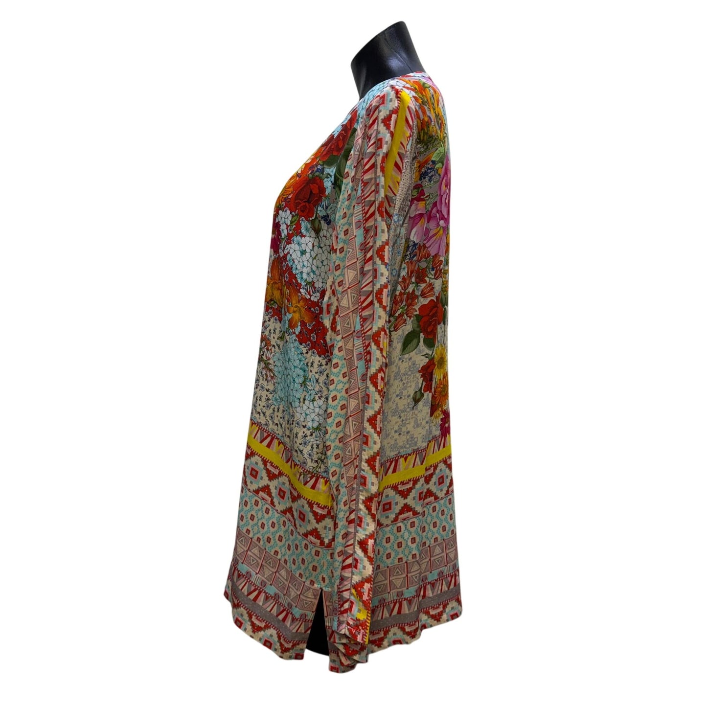 Johnny Was Floral Print Long-Sleeve Blouse Multi-Color Size M