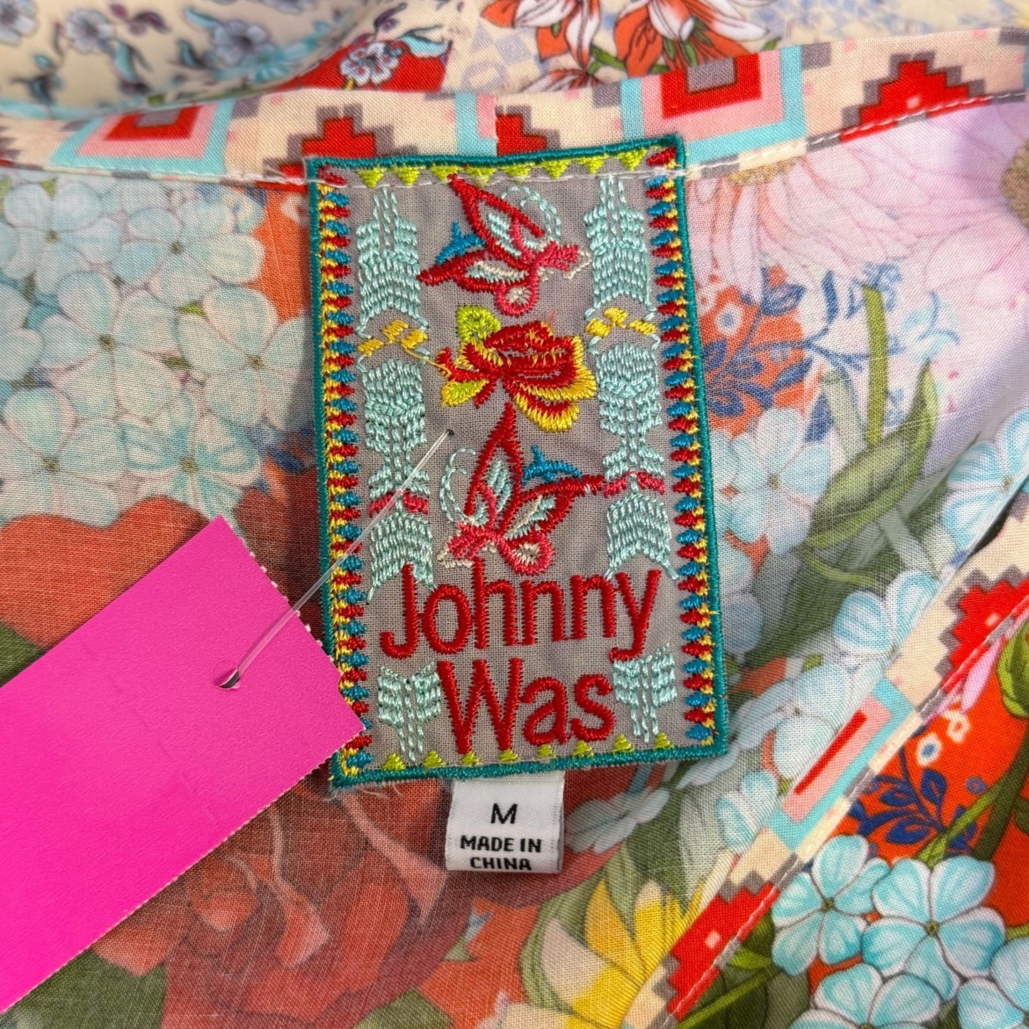 Johnny Was Floral Print Long-Sleeve Blouse Multi-Color Size M