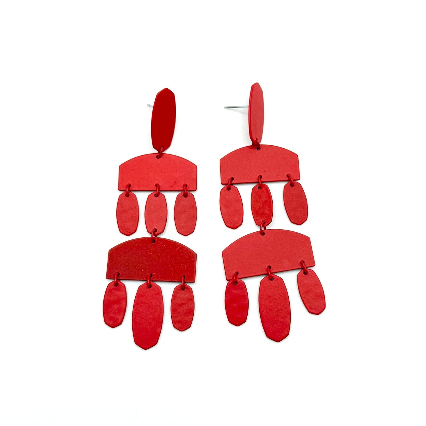 Kendra Scott Red Geometric Drop Earrings