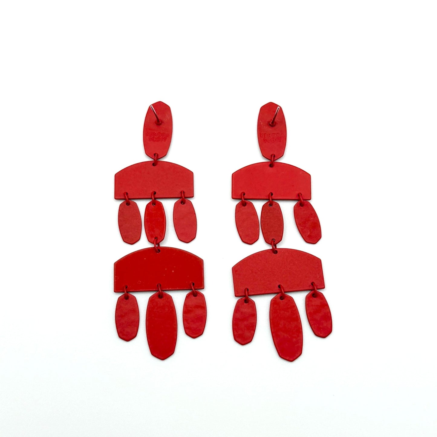 Kendra Scott Red Geometric Drop Earrings