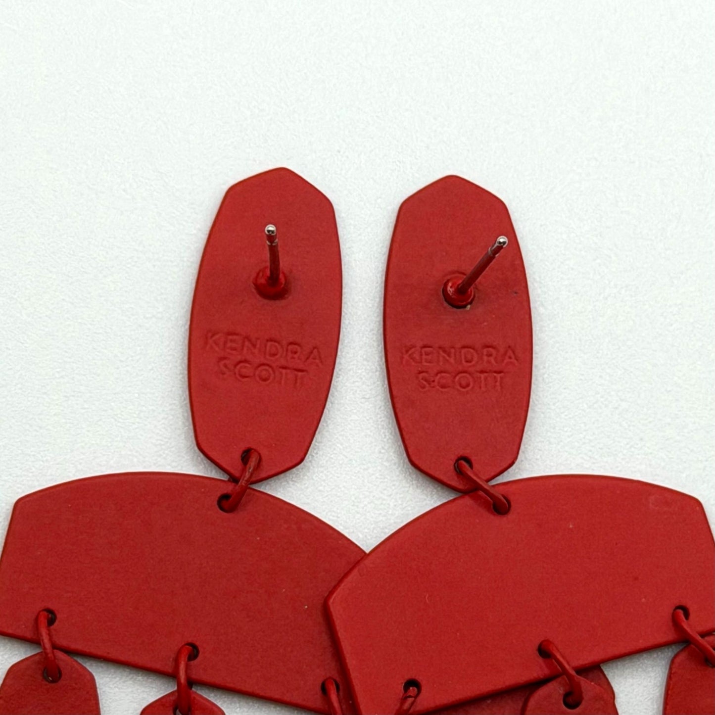 Kendra Scott Red Geometric Drop Earrings