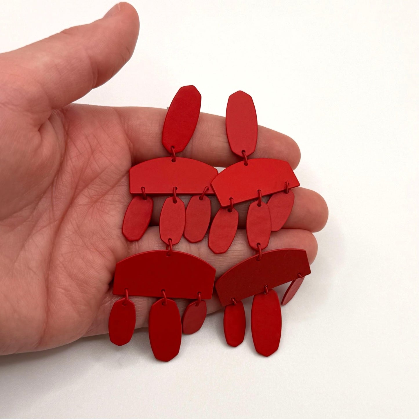 Kendra Scott Red Geometric Drop Earrings