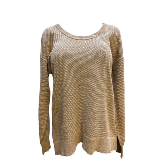 Michael Kors Metallic Textured Knit Sweater Gold L