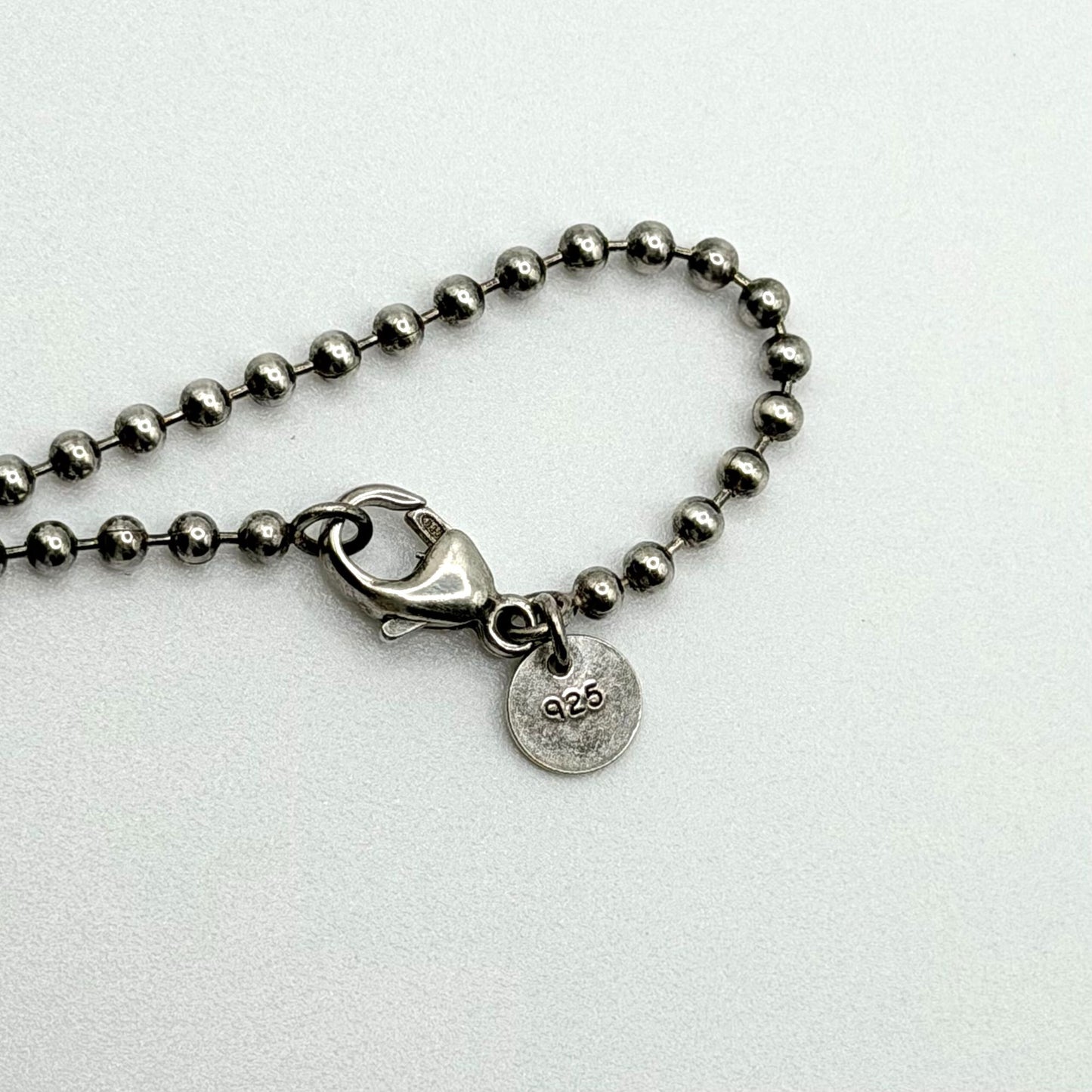 Tiffany & Co. 925 Sterling Silver Heart Tag Pendant Necklace Ball Chain