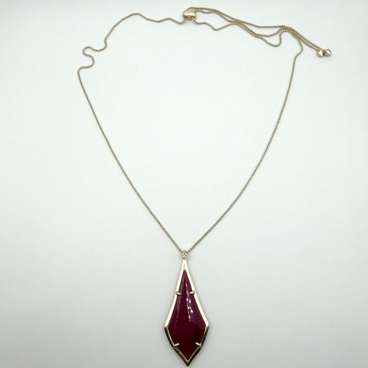 Kendra Scott Olivia Long Pendant Necklace In Maroon Jade