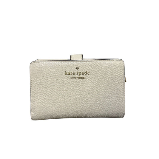Kate Spade New York White Leather Wallet With Snap Closure