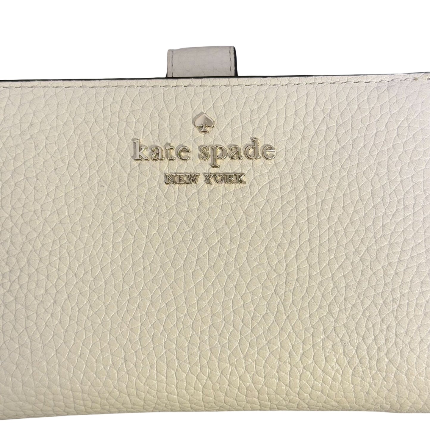 Kate Spade New York White Leather Wallet With Snap Closure