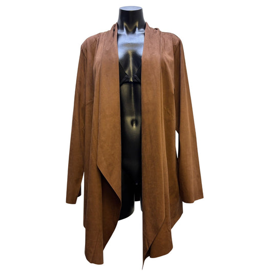 Soft Surroundings Brown Open Front Cardigan 1X