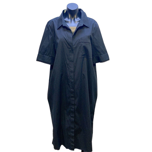 Lafayette 148 New York Black Button-Up Dress XXL