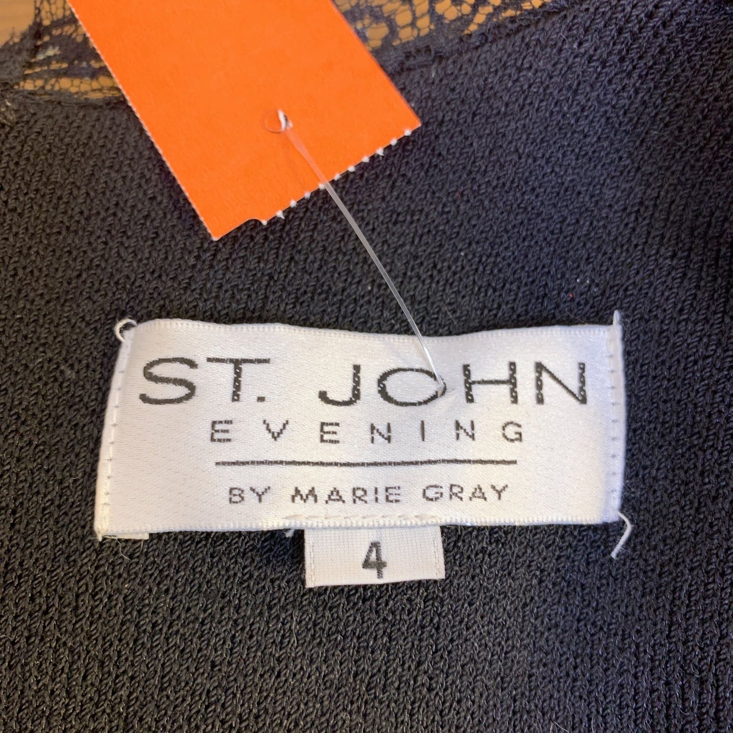 *St. John Black Evening Knit Dress Size 4