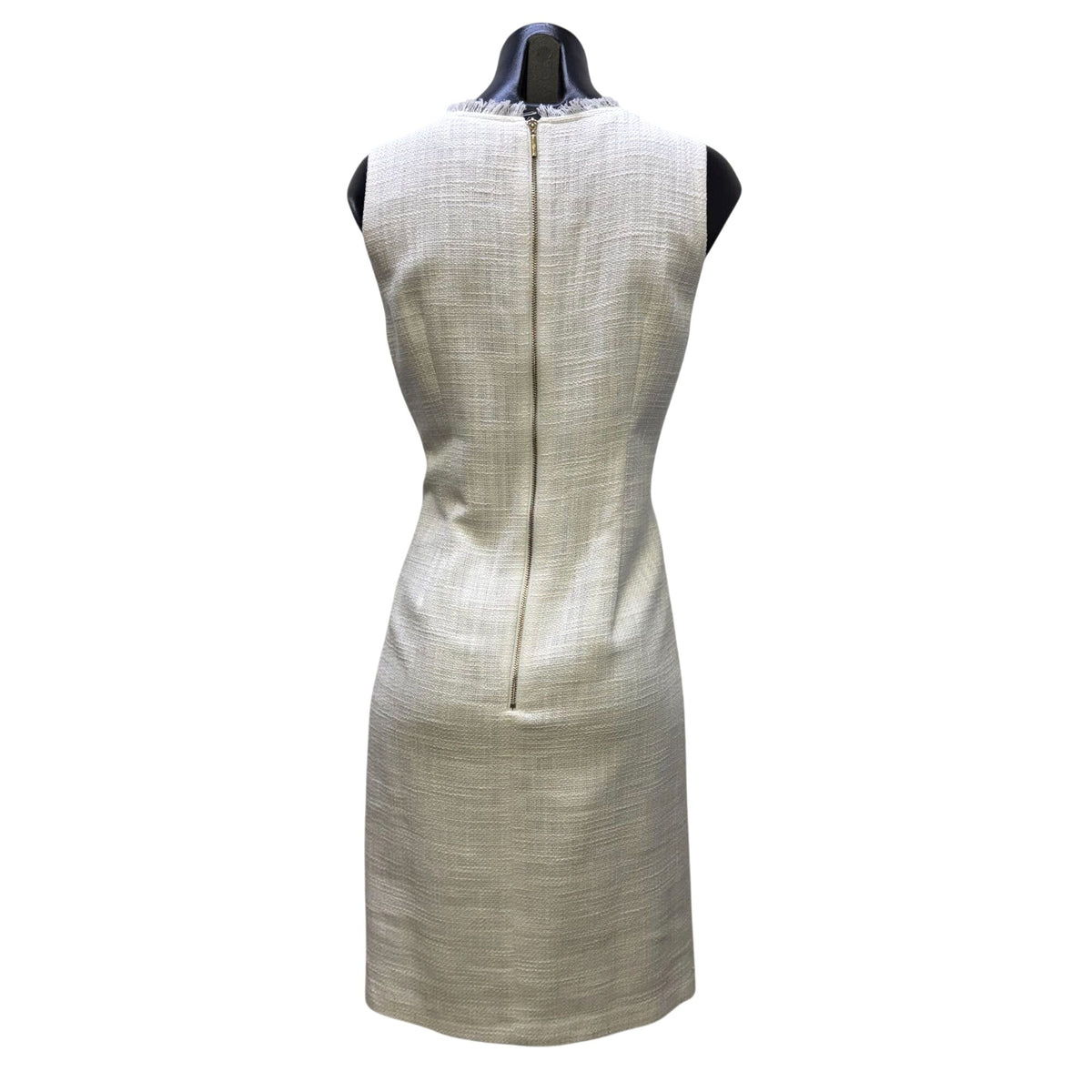 Karl Lagerfeld Paris Ivory Tweed Sheath Dress 8
